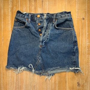 Denim cut off skirt size 23 Agolde dark wash